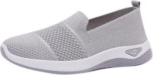 Womens Slip on Walking Shoes Non Slip Mesh Loafers Comfortable Arch Support Orthopedic Sneaker for Maternity Elderly