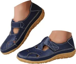 Women's Summer 2025 Orthopedic Fisherman Sandals Closed Toe Casual Hollow Out Non Slip Orthotic Wedge Sandals Vintage Comfortable Beach Outdoor Platform Slip On Loafers Shoes with Arch Support