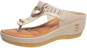 Women's Versatile Platform Flip-Flops Summer Casual Flatform Platform Wedge Slides Beach Sandals for Women