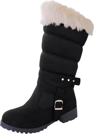 Women's Winter Snow Boots Fashionable Mid-Calf Boots Fleece Lined Warm Boots Comfort Snow Boots for Women