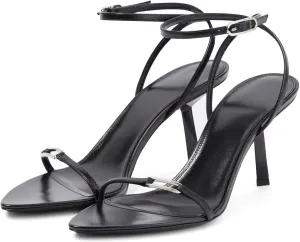 Yishaweiqi Metallic Heeled Sandals for Women Round Open Toe Stiletto Heels Buckle Ankle Strap Dress Sandals