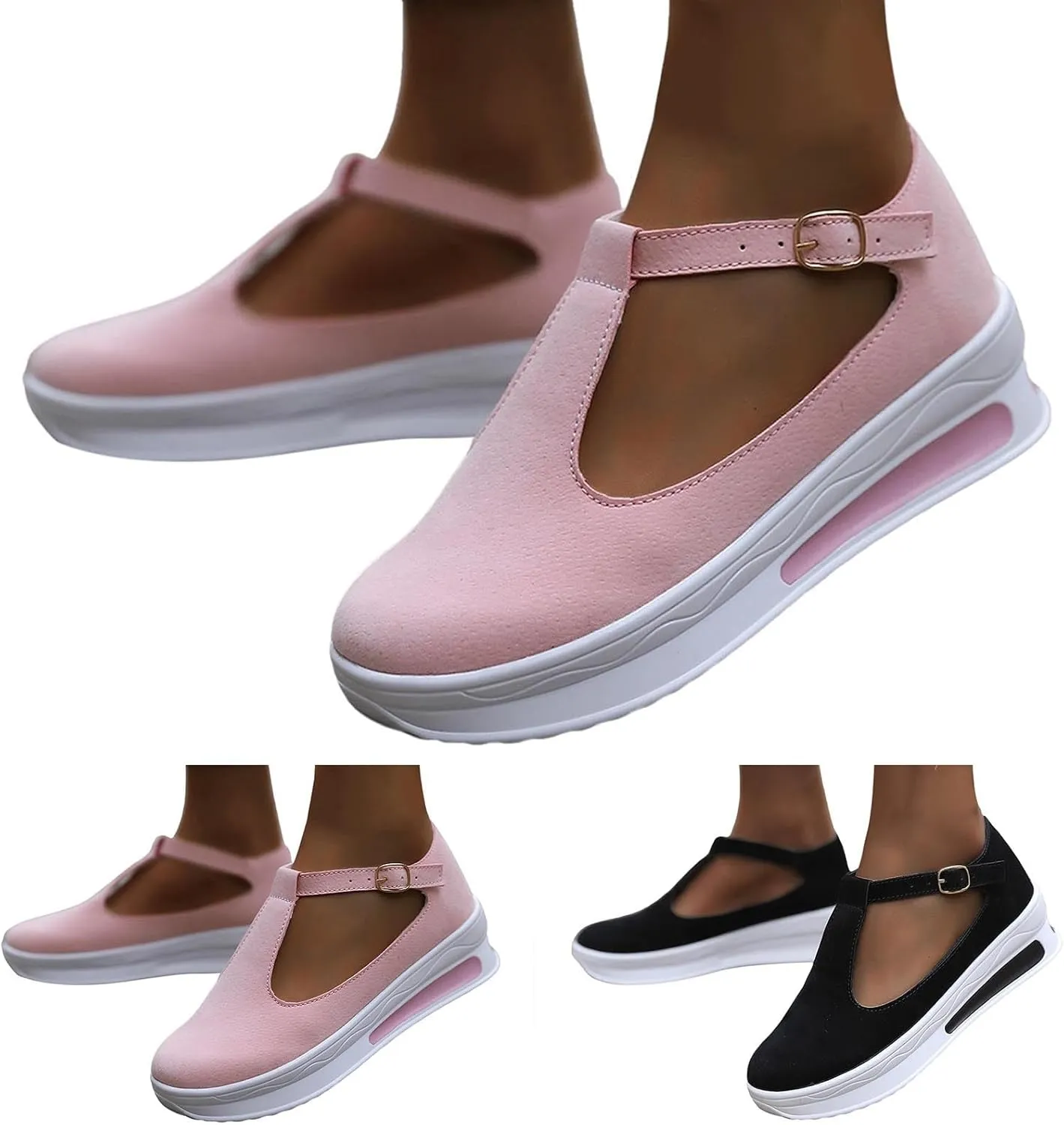 ZSpzx Wedge Sandals For Women 2025 Dressy Summer Slip on Ankle Strap Platform Wedges Loafers Casual Walking Shoes Arch Support Comfortable On Low Top Breathable Lightweight Canvas Sneakers