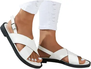 ZSpzx Women's Flat Sandals,Women's Sandals Fisherman Strappy Ankle Strap for Women Dressy Comfortable Walking Summer Womens Sandal Adjustable Casual Open Toe Shoes For Party Beach Vacation